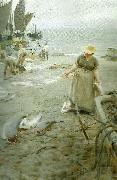 Anders Zorn fiskmarknad i st. ives Germany oil painting artist